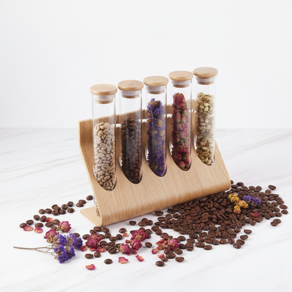Coffee Flower Tea Coffee Bean Display Rack Sealing Jar
